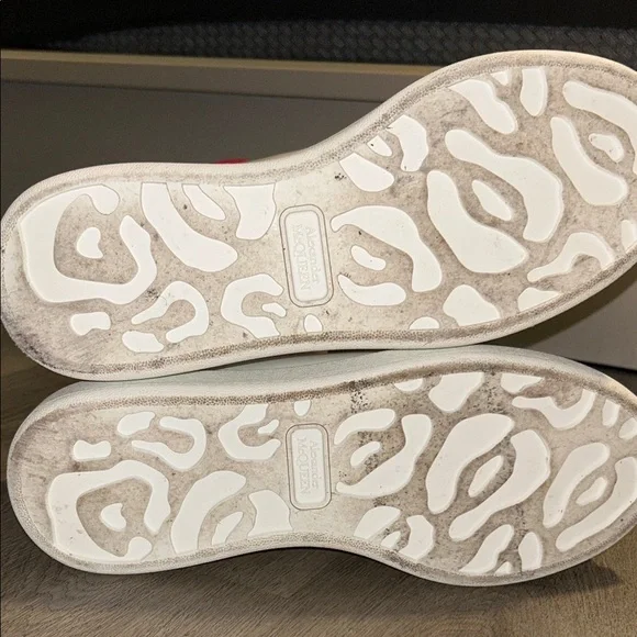 Alexander McQueen Red and White Designer Sneakers (Size 44, •READ DESCRIPTION) - Picture 7 of 8